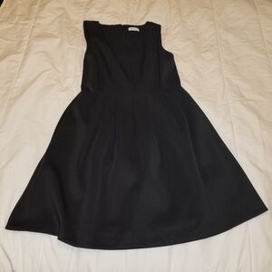 Calvin Klein ALine Black Dress With Pockets & Box Pleats, size 12, like new!